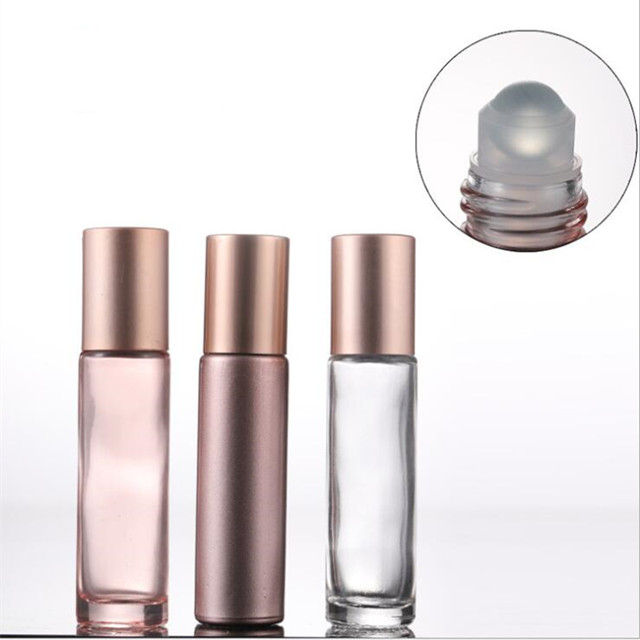 10ml rose gold glass roll on bottles essential oil perfume roller bottle with glass ball