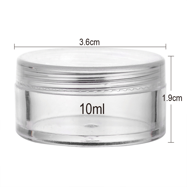 10ml round plastic PS empty skin care cream jar