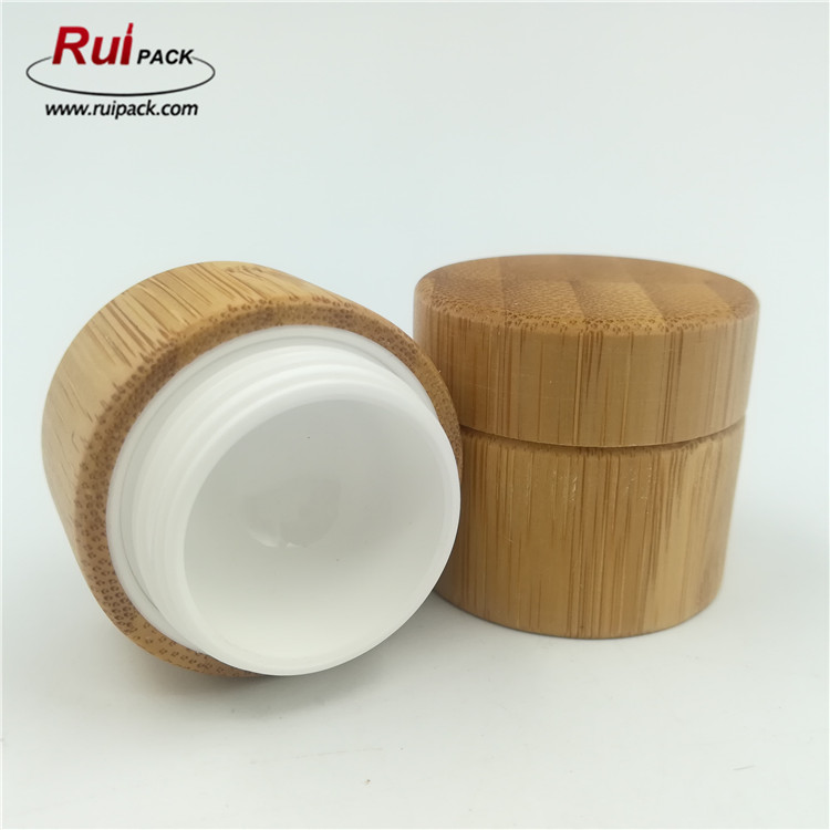 10ml small empty plastic bamboo effect portable cosmetic PP jar