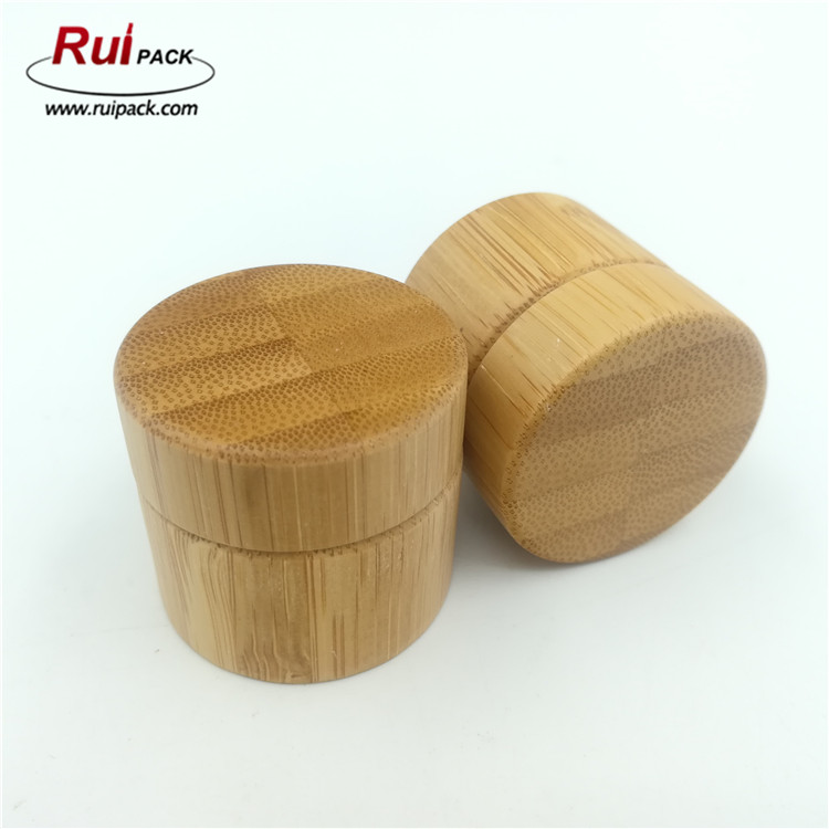 10ml small empty plastic bamboo effect portable cosmetic PP jar
