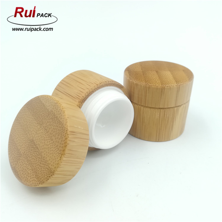 10ml small empty plastic bamboo effect portable cosmetic PP jar