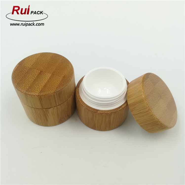 10ml small empty plastic bamboo effect portable cosmetic PP jar