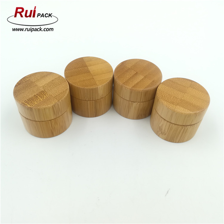 10ml small empty plastic bamboo effect portable cosmetic PP jar