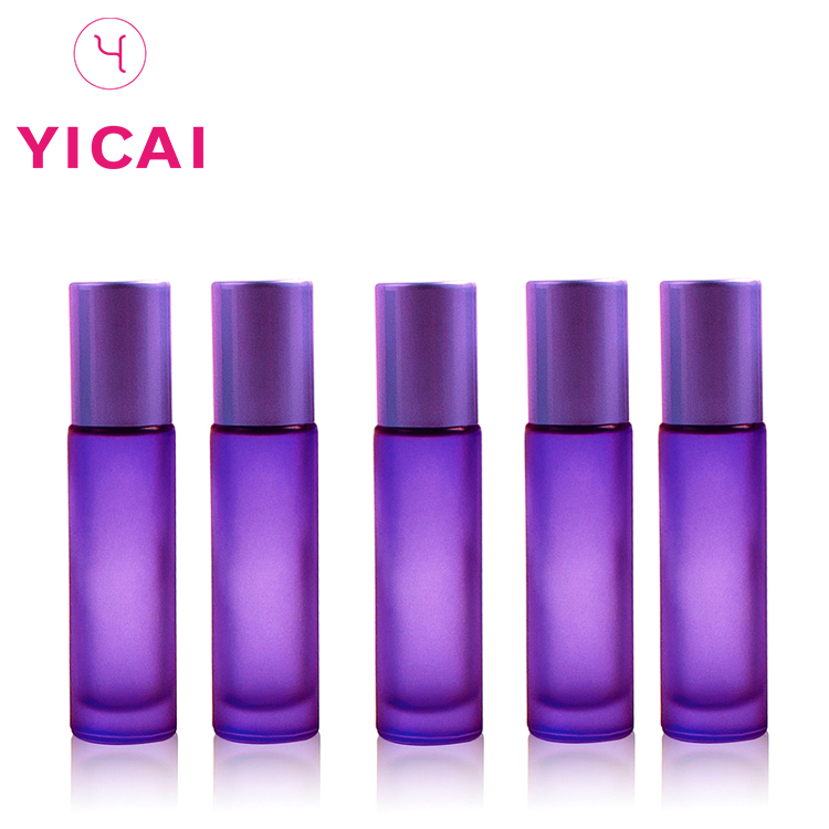 10ml small reusable roll on bottle, matte glass roll on bottle with stainless steel roller ball