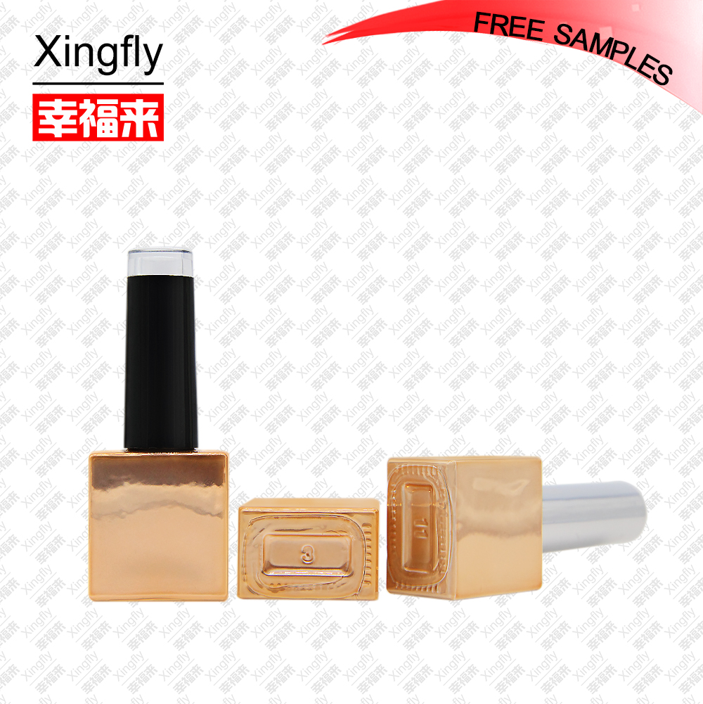 10ml square empty glass nail polish bottle uv gel electroplating gold bottle with brush and cap