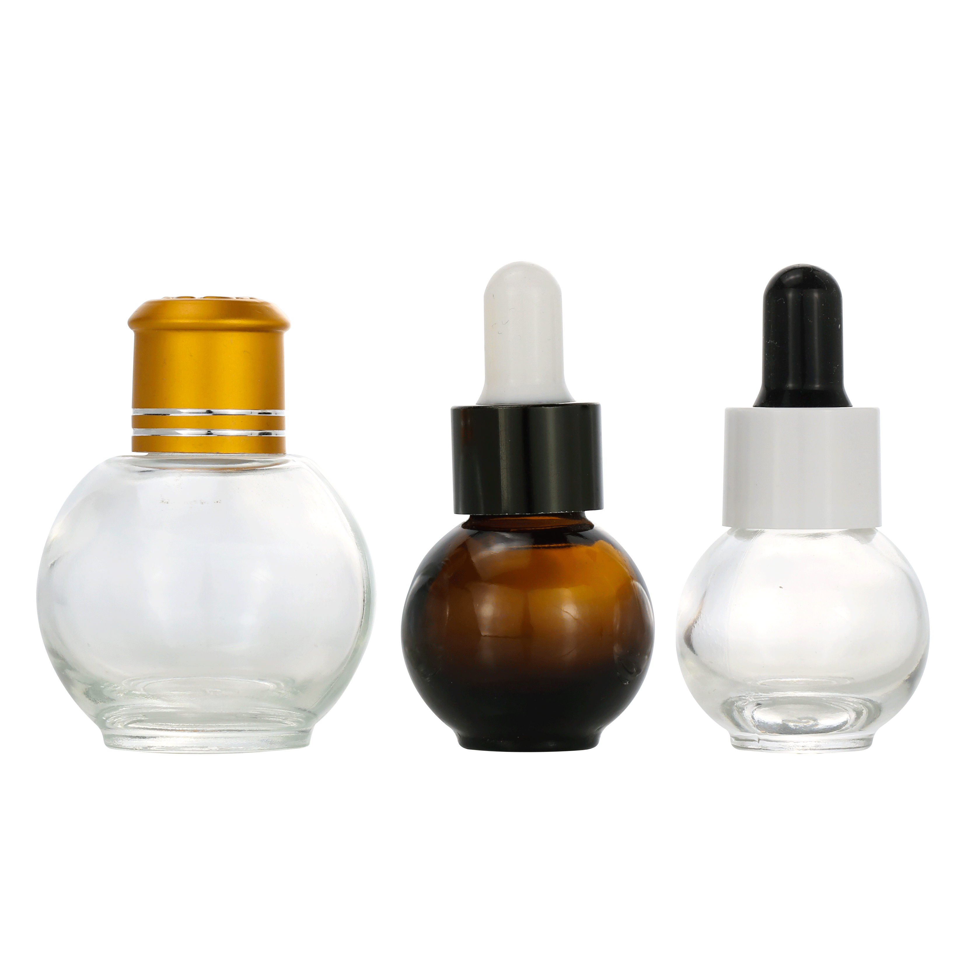 10ml to 100ml amber brown glass gourd shape medical pill bottles with screw lids
