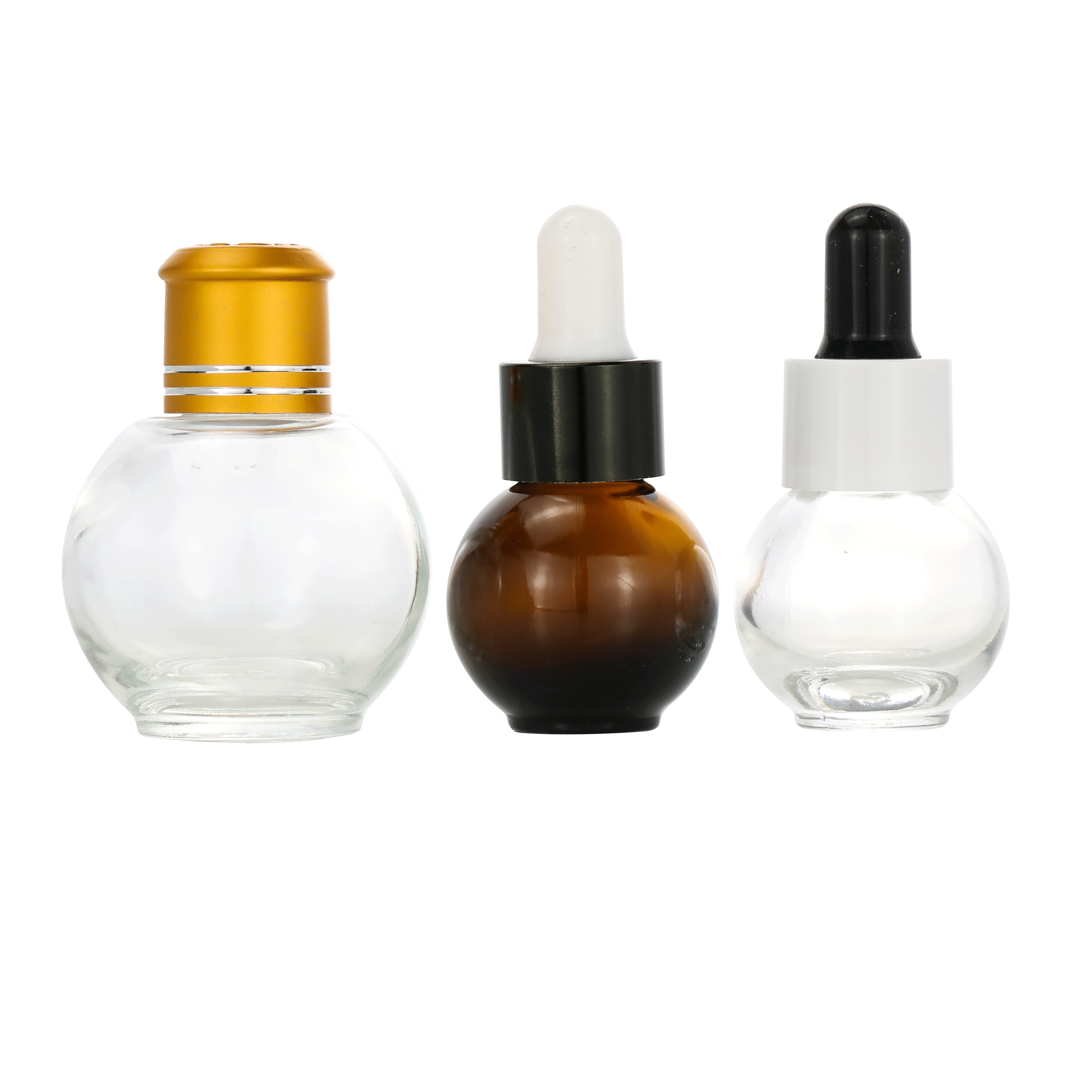 10ml to 100ml amber brown glass gourd shape medical pill bottles with screw lids