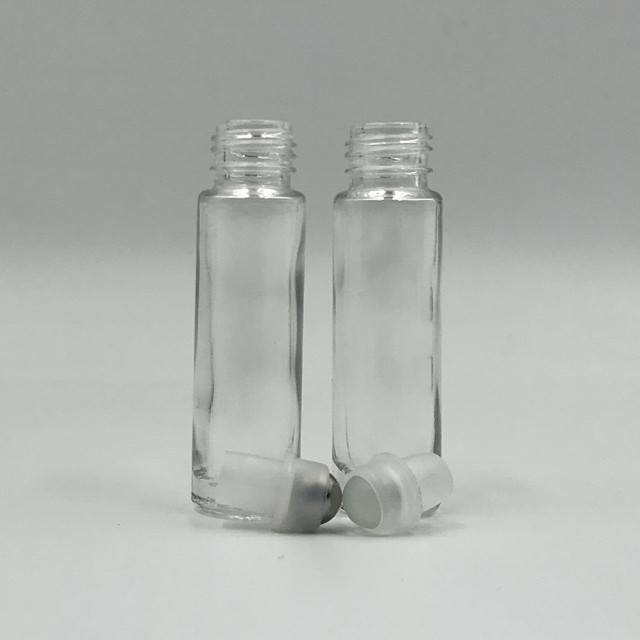 10ml transparent glass roll on bottle with cap