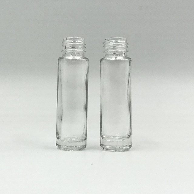 10ml transparent glass roll on bottle with cap