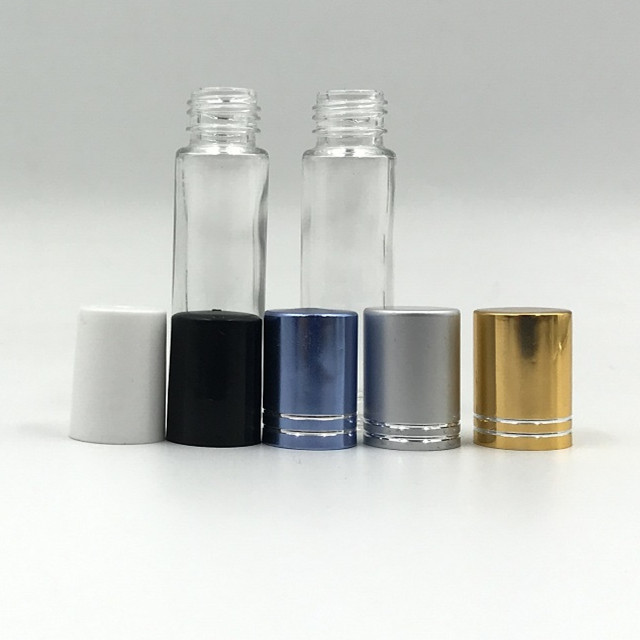10ml transparent glass roll on bottle with cap