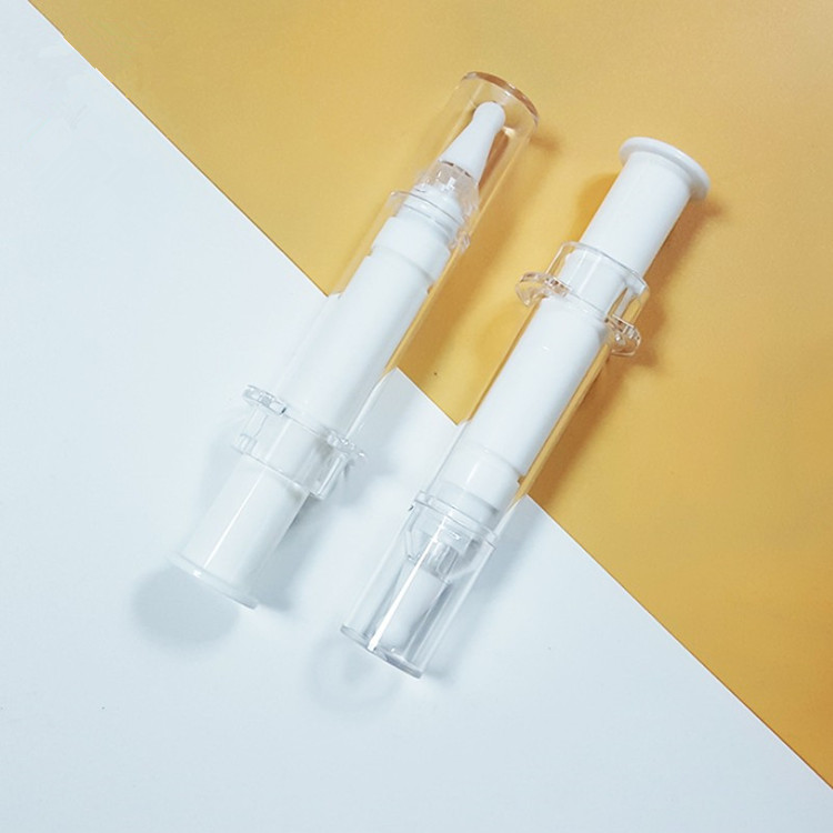 10ml white Cosmetic airless Serum lotion Pump Bottles cosmetic syringe tube Hyaluronic Acid packing tube
