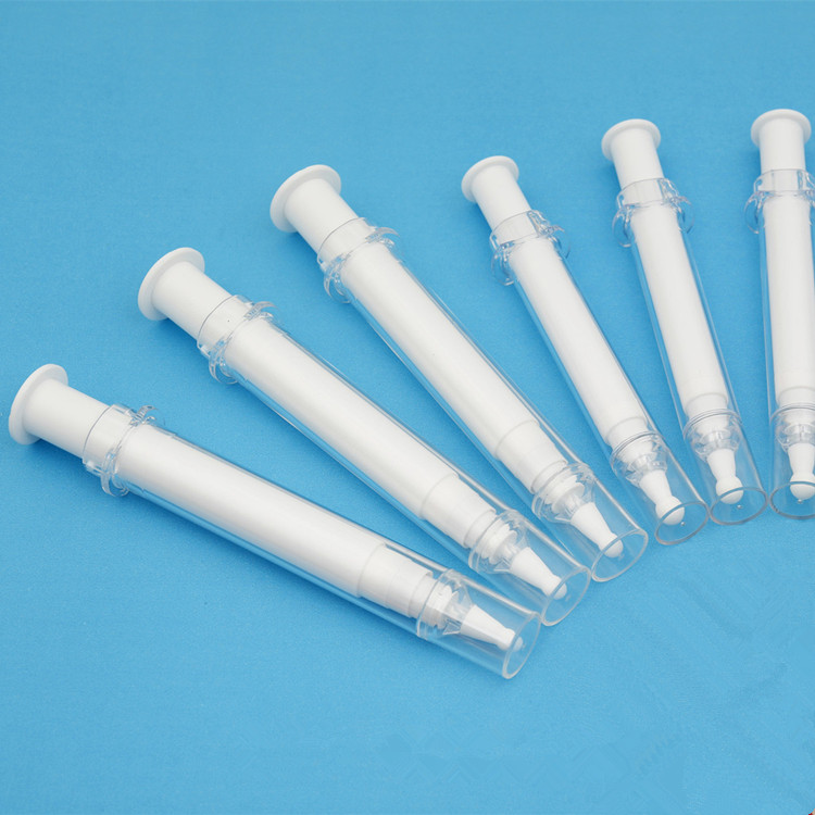 10ml white Cosmetic airless Serum lotion Pump Bottles cosmetic syringe tube Hyaluronic Acid packing tube
