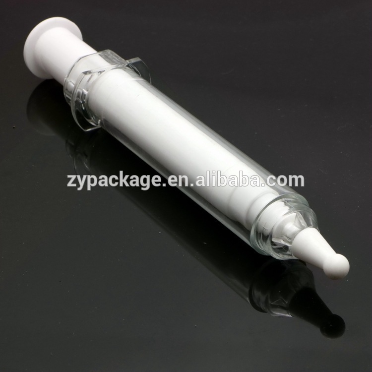 10ml white Cosmetic airless Serum lotion Pump Bottles cosmetic syringe tube Hyaluronic Acid packing tube
