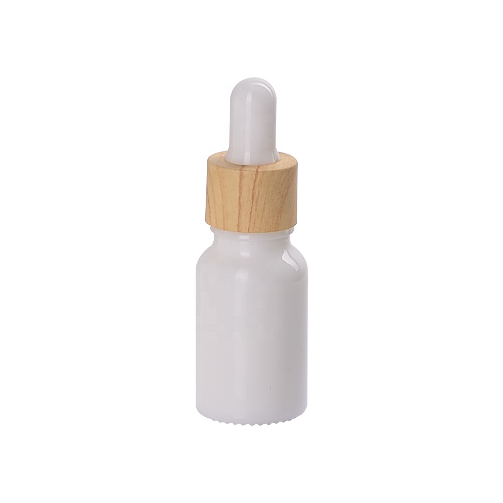 10ml white bottle dropper bottle 10 ml opal glass bottle with wood grain water transfer plastic dropper pipette