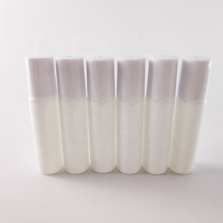 10ml white glass roll on bottle with stainless steel roller ball in stock