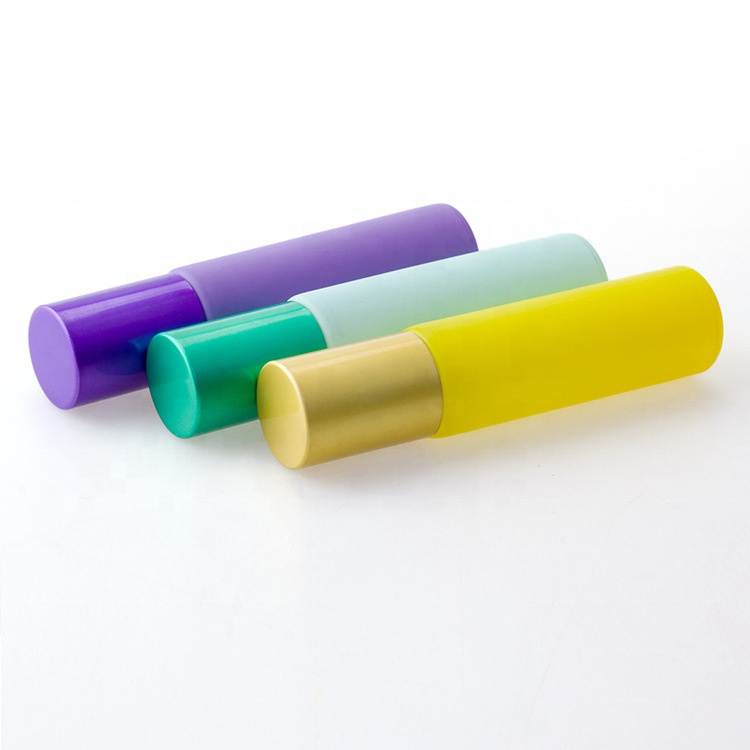 10ml yellow red blue purple mini size roll on beauty travel bottle perfume massage roller bottles