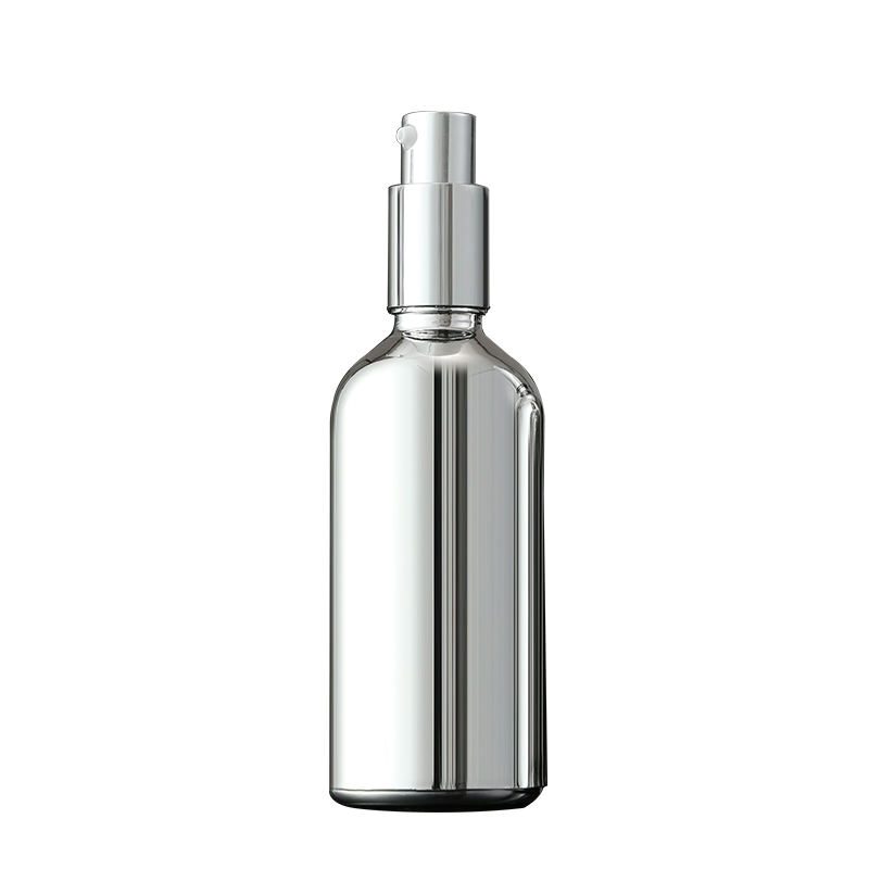 10ml20ml 30ml 50ml 100ml boston round Silver plated glass essential oil dropper bottle