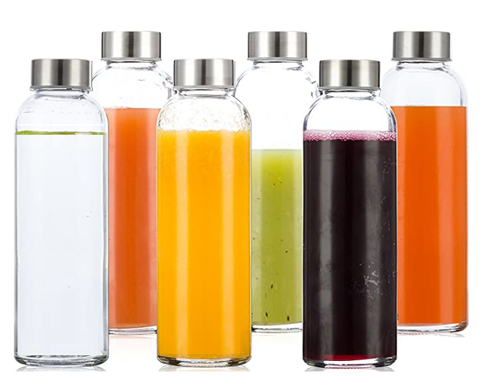 10oz 15oz water bottle glass juice bottle drinking glass bottle with metal lid
