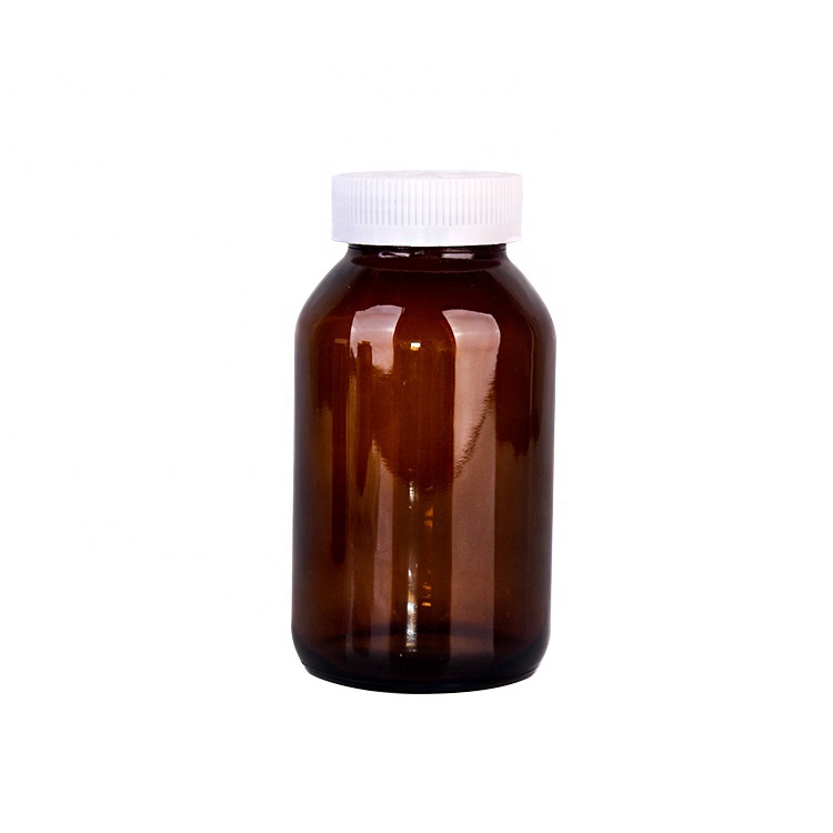 10oz 20oz Large capacity amber glass medicine bottles pill bottles with plastic lids