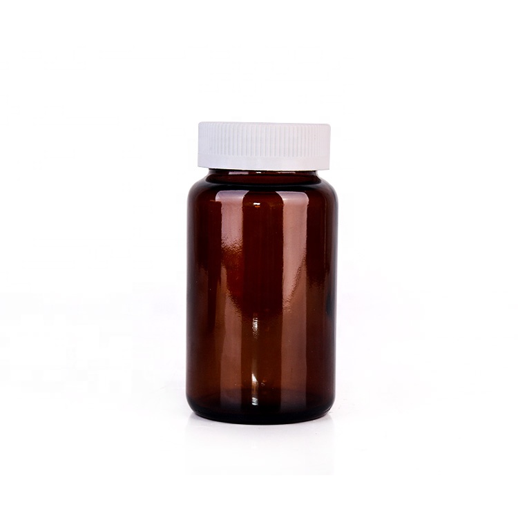 10oz 20oz Large capacity amber glass medicine bottles pill bottles with plastic lids