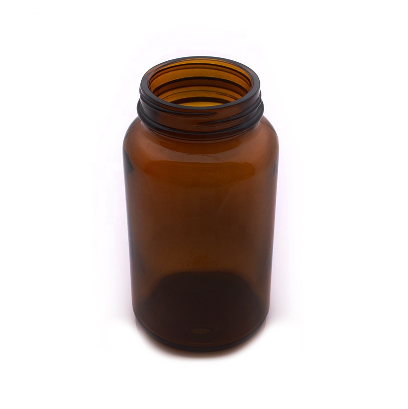 10oz 300cc 300ml amber wide mouth glass pill bottle for pharmaceutical capsule