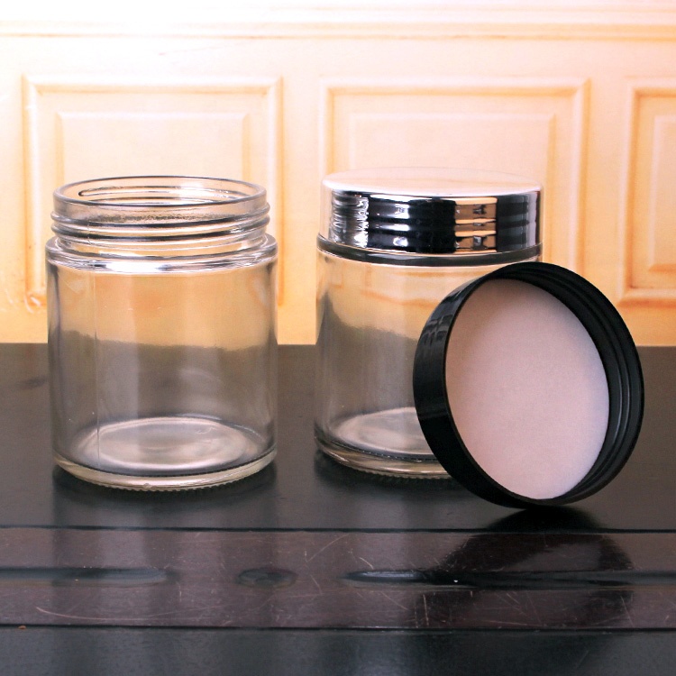 10oz 300ml clear airtight straight side glass storage jars for food candy honey caviar jam with screw lid