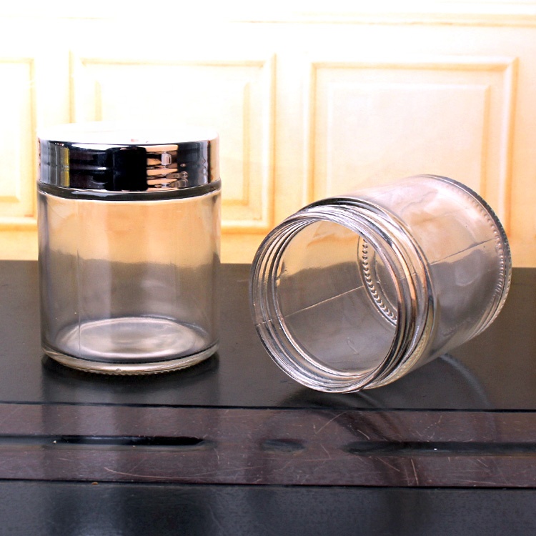 10oz 300ml clear airtight straight side glass storage jars for food candy honey caviar jam with screw lid
