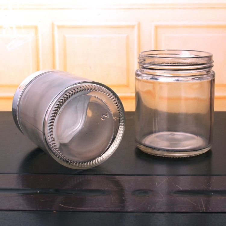 10oz 300ml clear airtight straight side glass storage jars for food candy honey caviar jam with screw lid