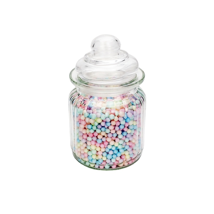 10oz 300ml clear glass storage jar with glass lid for grains candy nut tea