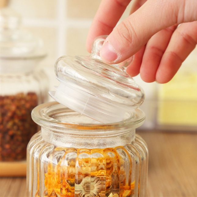 10oz 300ml clear glass storage jar with glass lid for grains candy nut tea