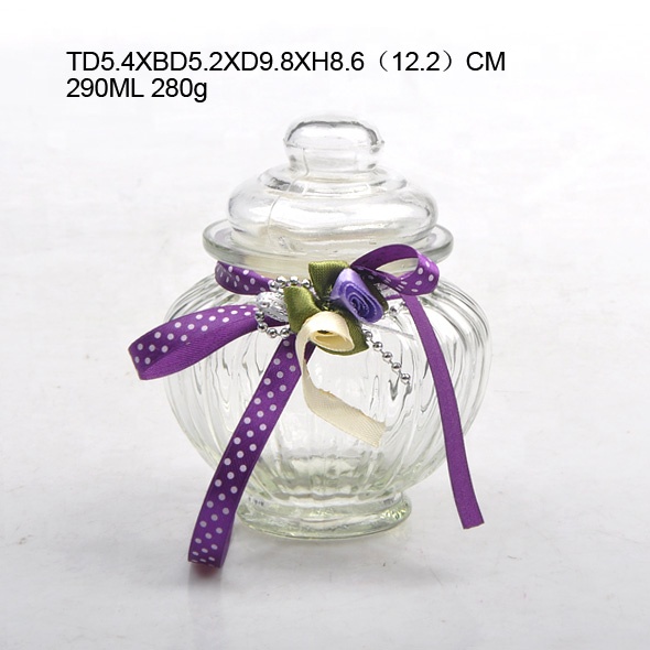 10oz Round Glass Candy Jar with Glass Lid