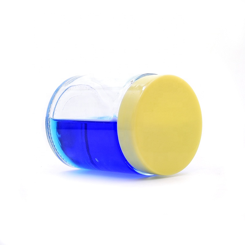 10oz clear round fancy perfume packaging bottle for herbs child proof cream jar sealed weed cbd jar glass jar with plastic lid