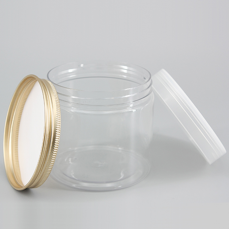 11.83oz/350ml HDPE transparent packaging jar screw cap plastic bottle cosmetic bottle cream candy jars