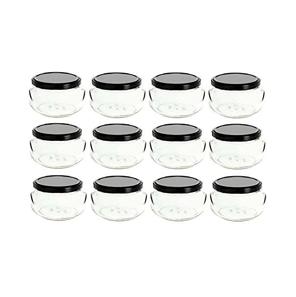 11 oz Glass Tureen Jars with Gold Lids 325 ml