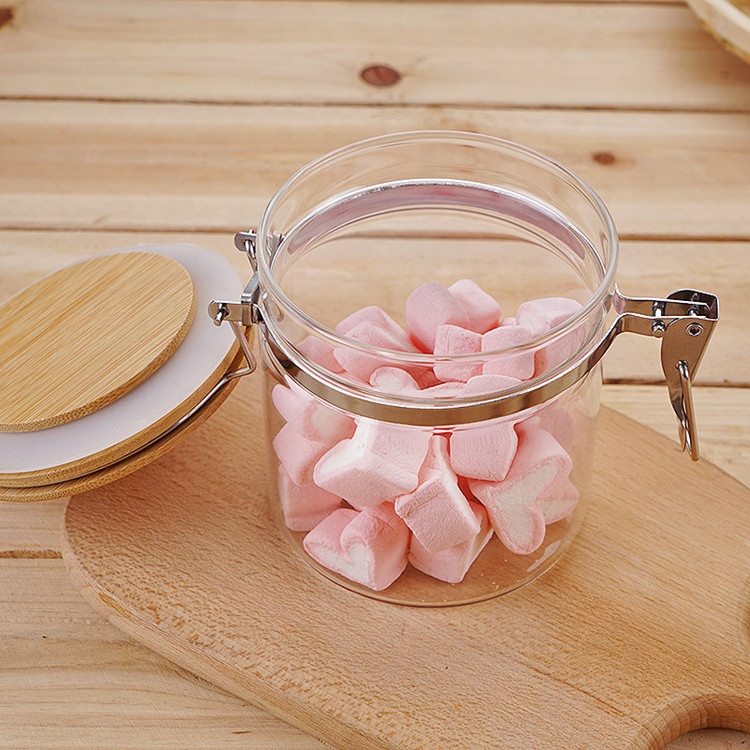 1100ml Food grade glass jar with lock lid airtight storage glass jar