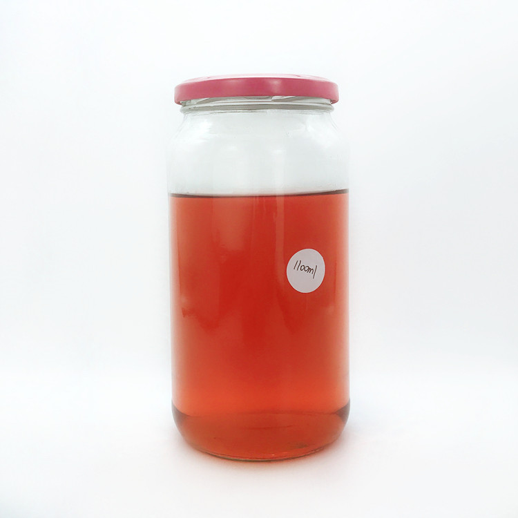 1100ml large round clear hermetic glass jars for food with metal lid