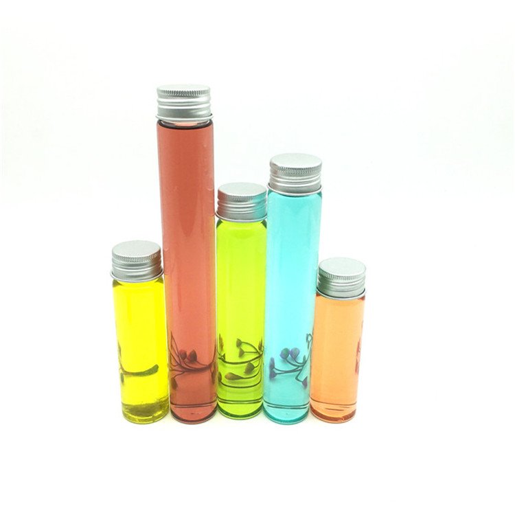 110ml 90ml 70ml 50ml 40ml Cylindrical clear glass tube bottle for medicine with screw cap