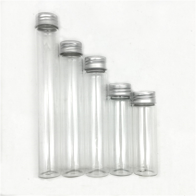 110ml 90ml 70ml 50ml 40ml Cylindrical clear glass tube bottle for medicine with screw cap