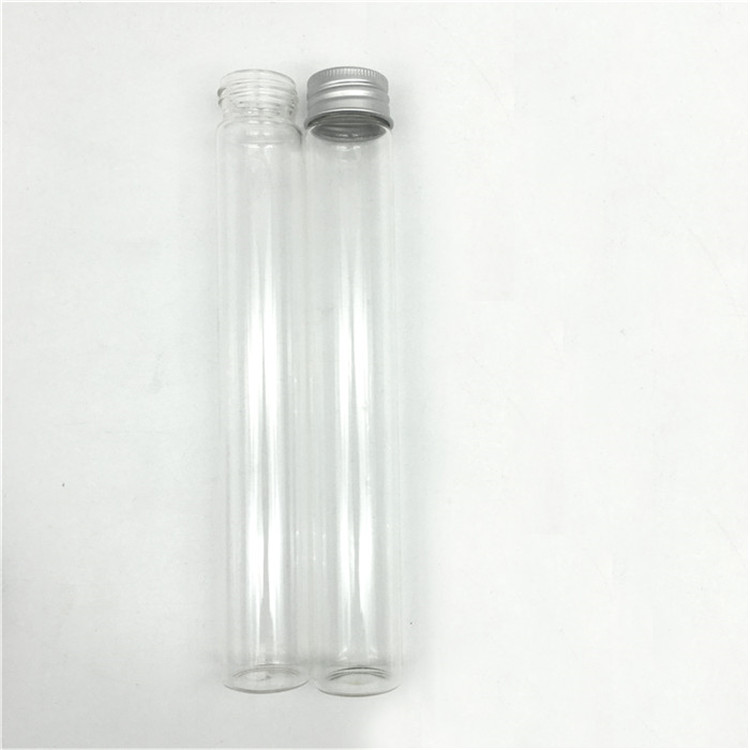 110ml 90ml 70ml 50ml 40ml Cylindrical clear glass tube bottle for medicine with screw cap