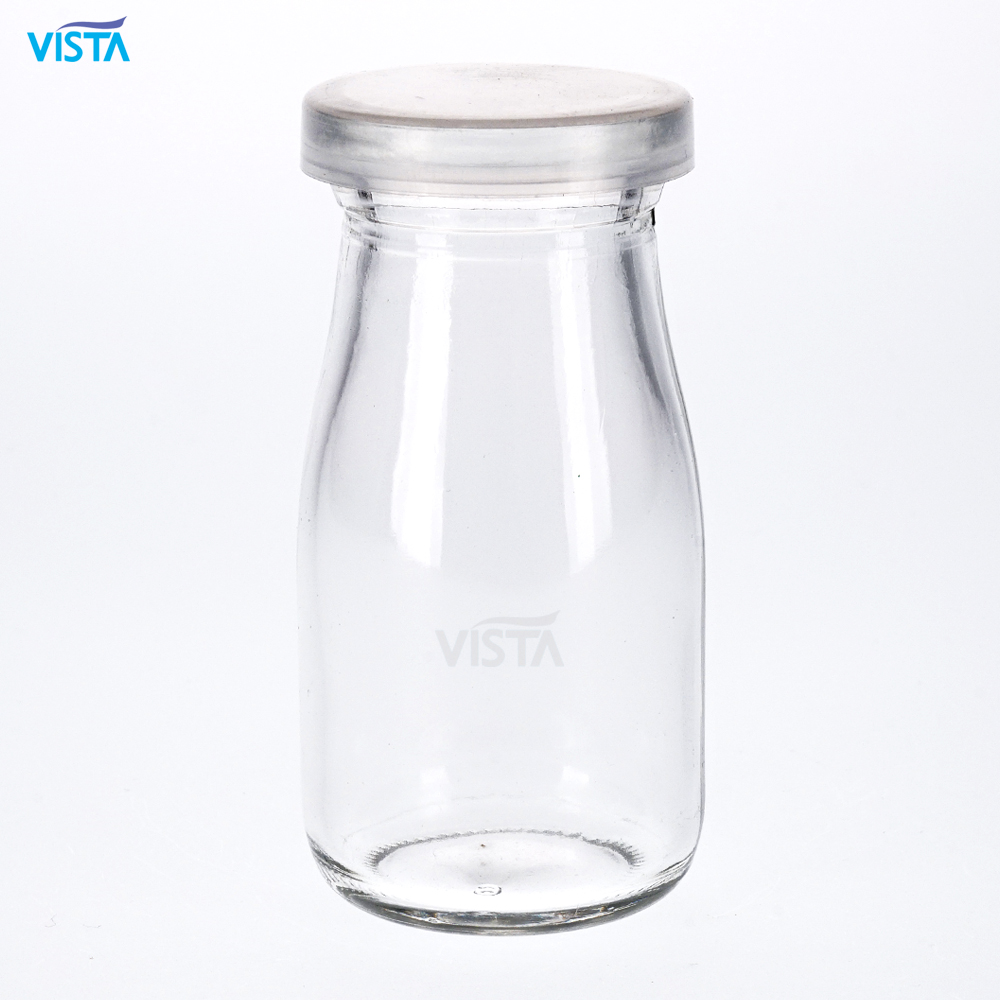 110ml Normal Flint Pudding Bottle Plastic Cap Glass Bottle