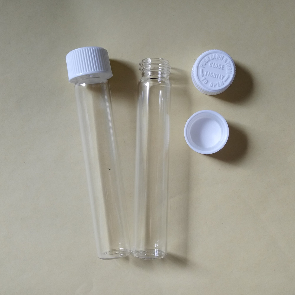 116mm Screw Top Glass Pre-Roll Tube With Child Resistant Black Lid For Packing