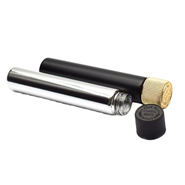 116mm cigar transparent storage test tube glass bottles with child resistant cr lid custom preroll tubes child proof
