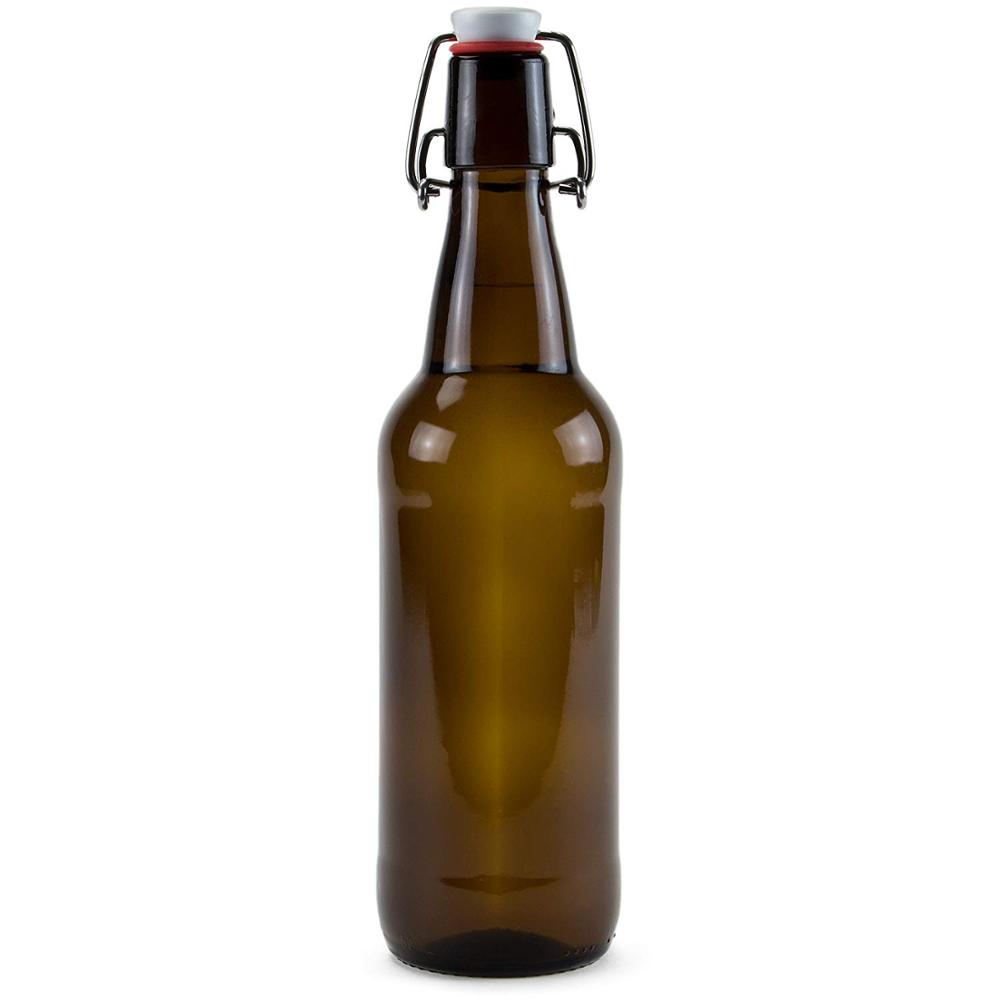 11OZ 16OZ 25OZ 32OZ Home Brewing Glass Amber Beer Bottle with Easy Wire Swing Cap For Beverage
