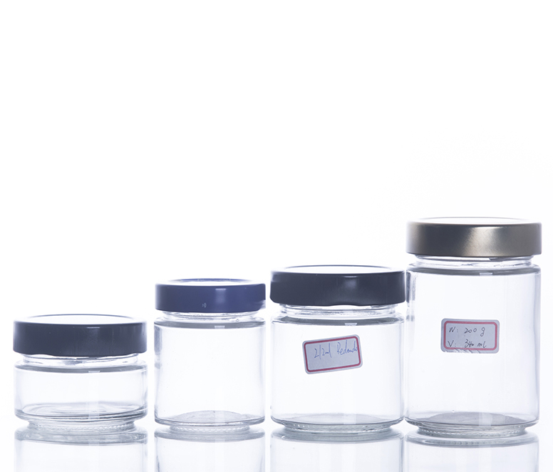 12.5OZ 375ML Empty Ergo Food Grade Canning Pickle Jam Honey Glass Jars With Metal Lids