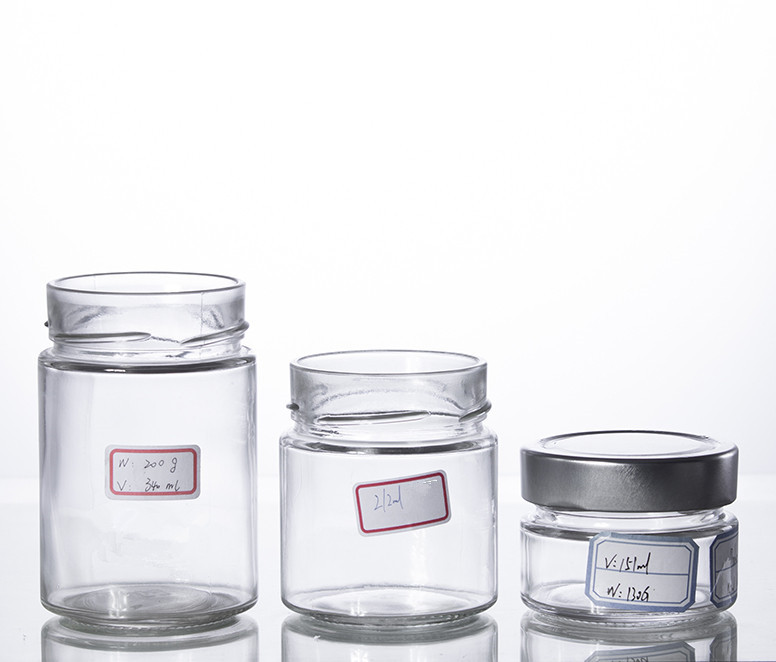 12.5OZ 375ML Empty Ergo Food Grade Canning Pickle Jam Honey Glass Jars With Metal Lids