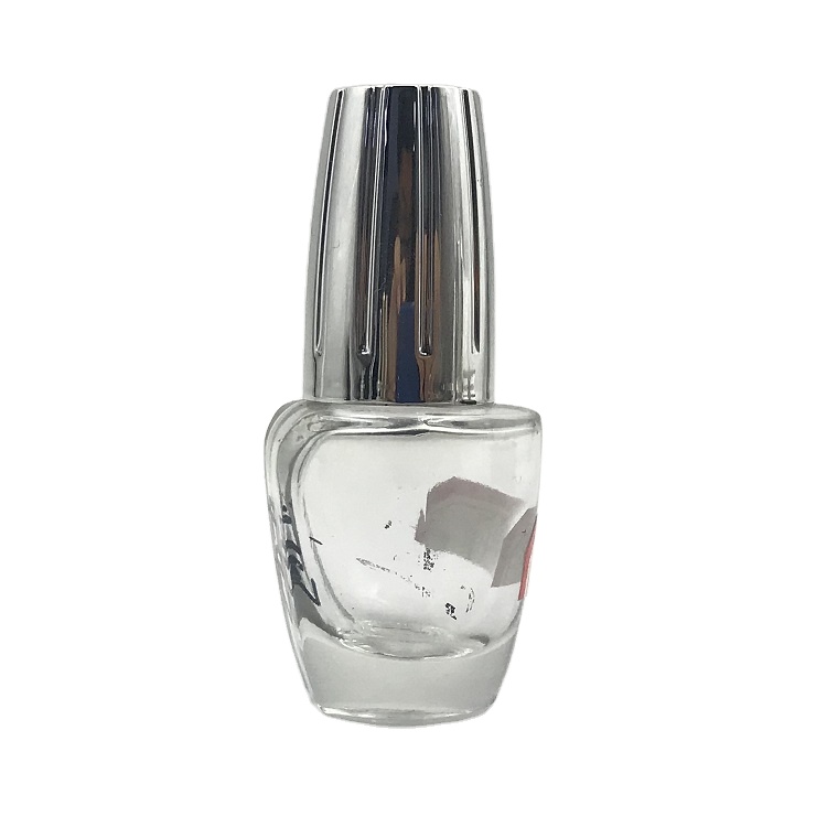12.5ml transparent empty round shape nail polish glass bottle with silver cap