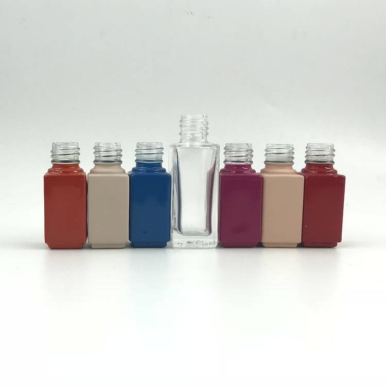 12.5ml transparent empty round shape nail polish glass bottle with silver cap