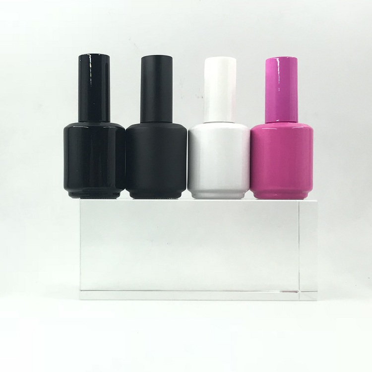 12.5ml transparent empty round shape nail polish glass bottle with silver cap