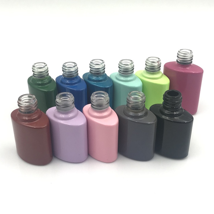 12.5ml transparent empty round shape nail polish glass bottle with silver cap