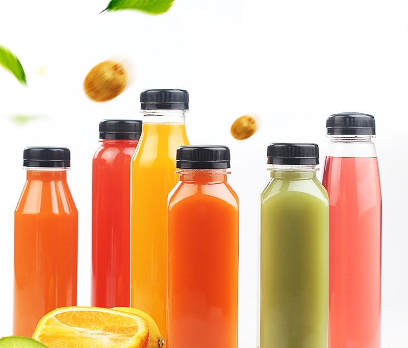 12 OZ PET Plastic Reusabl Disposable Milk Bulk Beverage Juice Bottles With Tamper Evident Caps